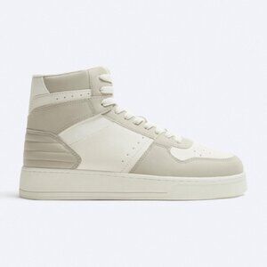 Zara White/Cream Leather Sneakers sz 12 or 45